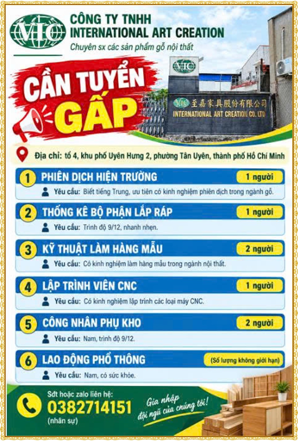 Tuyển dụng Việc làm tại KCN Nam Tân Uyên Bình Dương lương cao cập nhật mới ngày 21 tháng 09 năm 2026