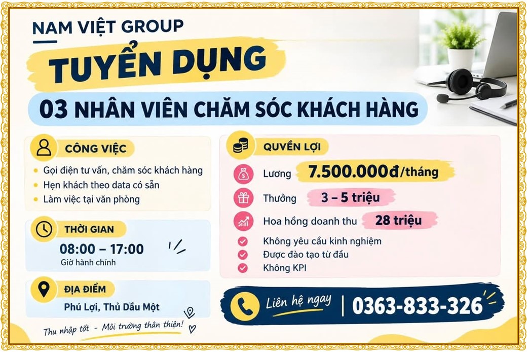 Tuyển dụng Việc làm tại KCN Rạch Bắp Bình Dương lương cao cập nhật mới ngày 21 tháng 10 năm 2026