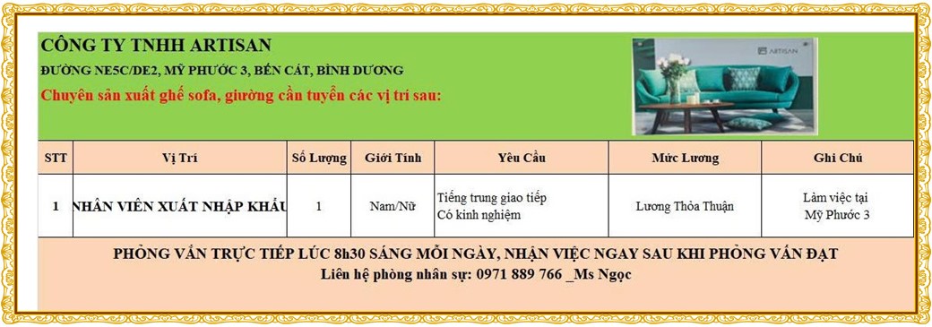 Tuyển dụng Việc làm tại KCN Đồng An Bình Dương lương cao cập nhật mới ngày 22 tháng 10 năm 2026