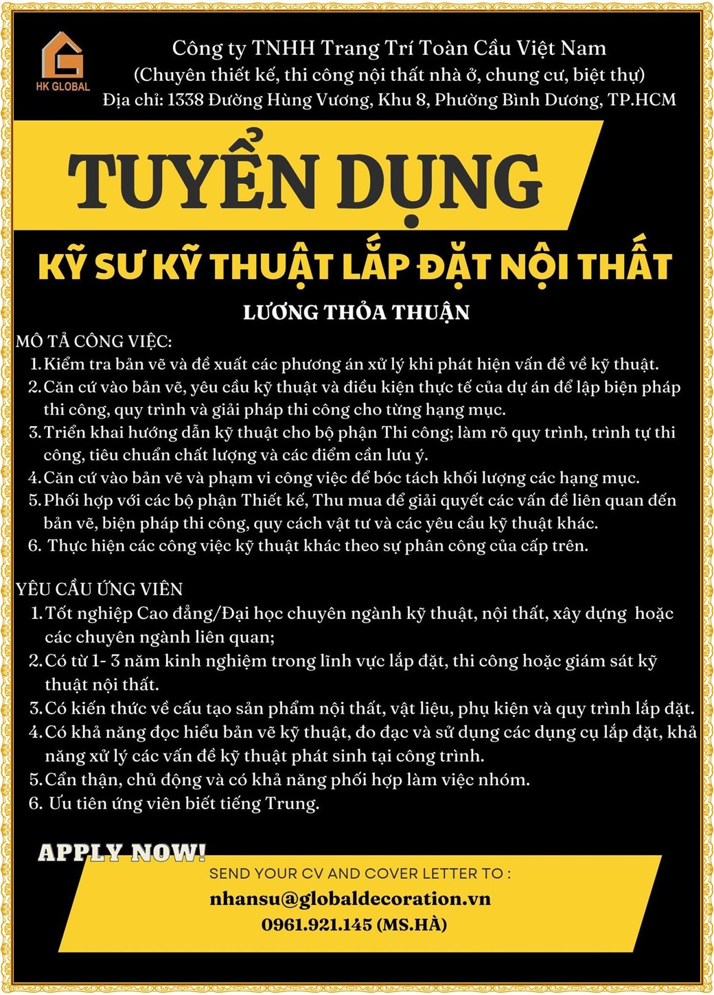 Tuyển dụng Việc làm tại KCN Đại Đăng Bình Dương lương cao cập nhật mới ngày 22 tháng 10 năm 2026