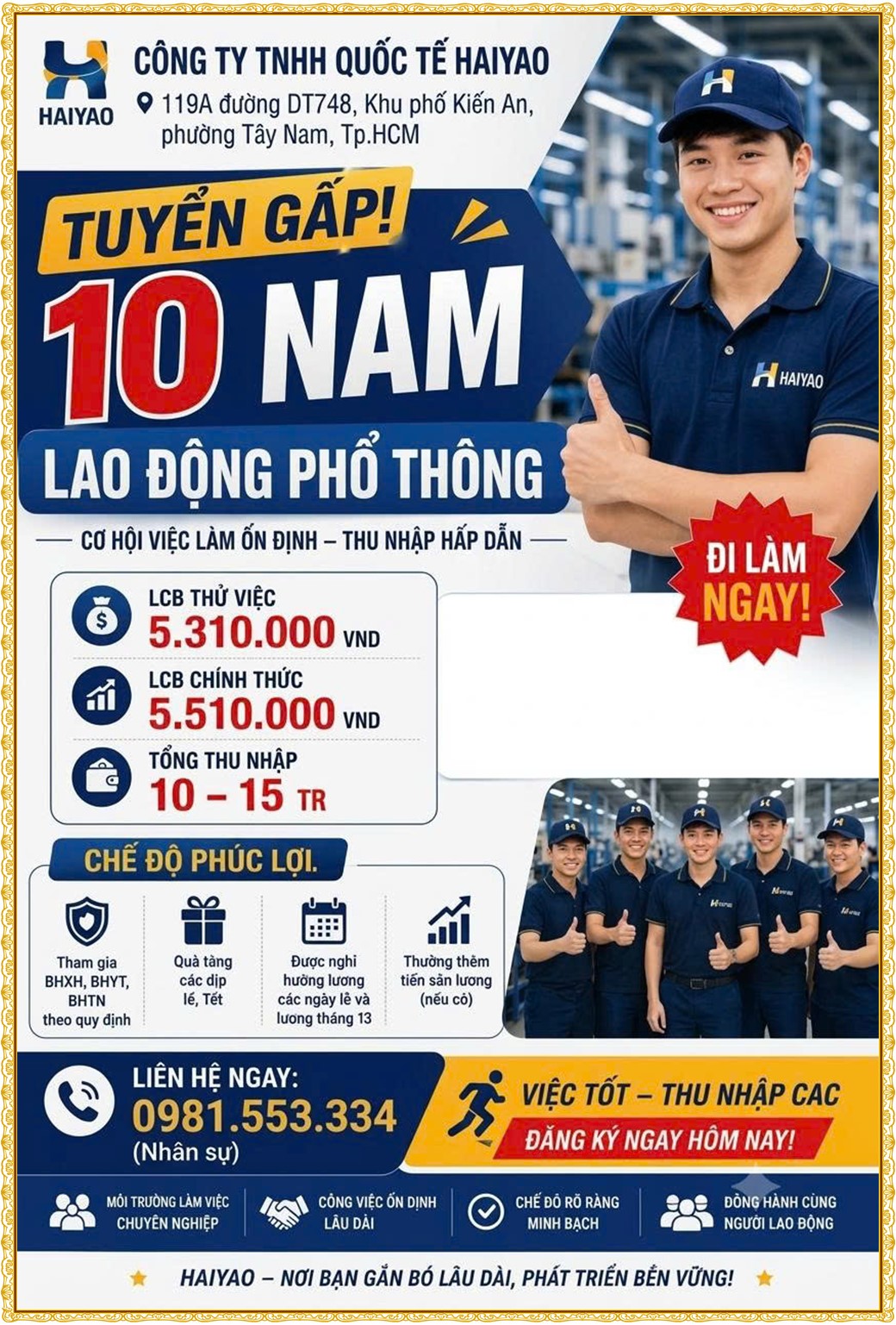 Tuyển dụng Việc làm tại KCN Mỹ Phước Bình Dương lương cao cập nhật mới ngày 23 tháng 09 năm 2026