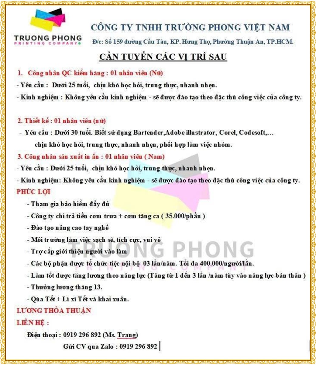 Tuyển dụng Việc làm tại KCN Sóng Thần Bình Dương lương cao cập nhật mới ngày 23 tháng 09 năm 2026