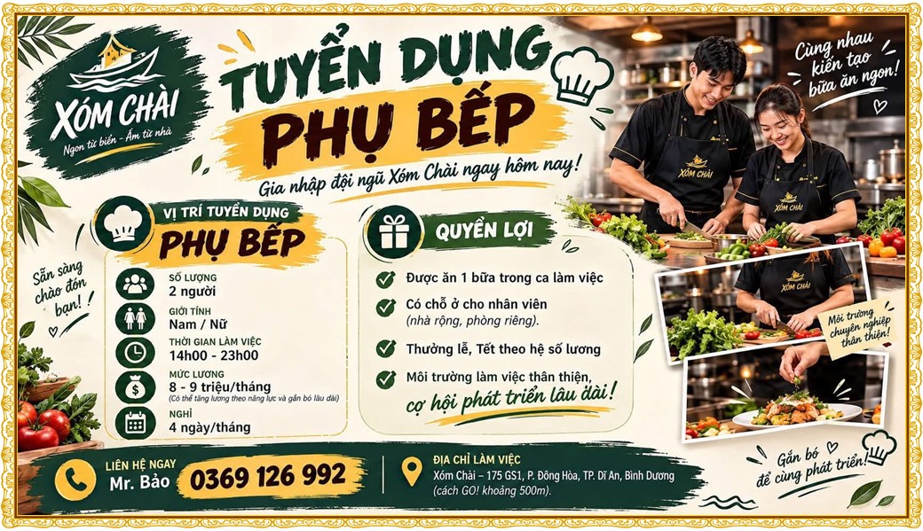 Tuyển dụng Việc làm tại KCN Đại Đăng Bình Dương lương cao cập nhật mới ngày 23 tháng 09 năm 2026
