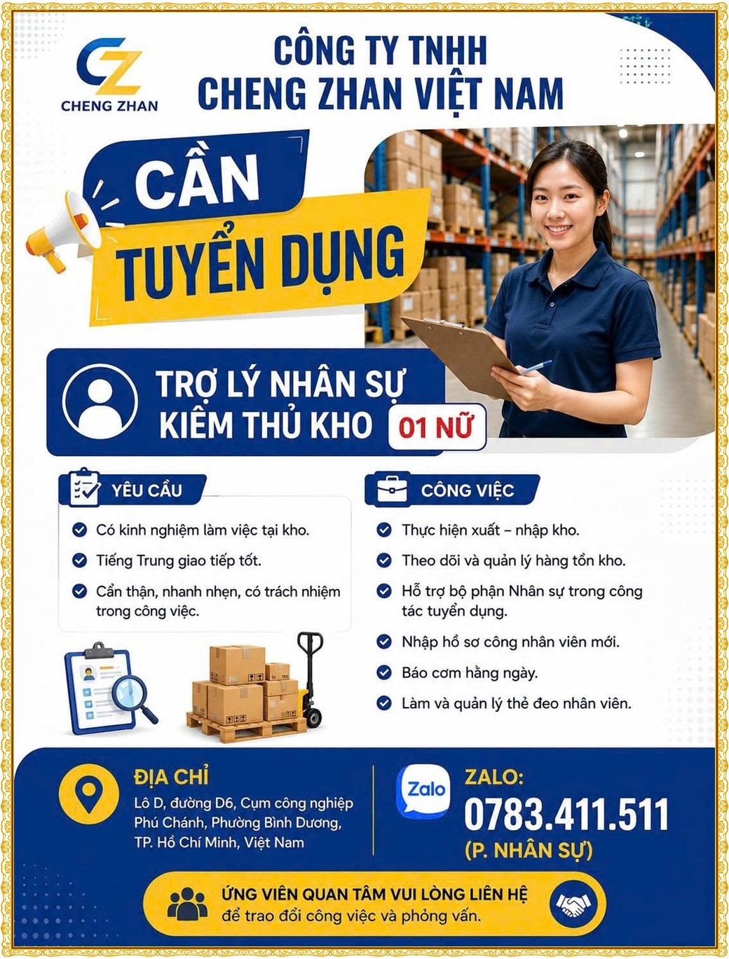 Tuyển dụng Việc làm tại KCN Nam Tân Uyên Bình Dương lương cao cập nhật mới ngày 24 tháng 08 năm 2026