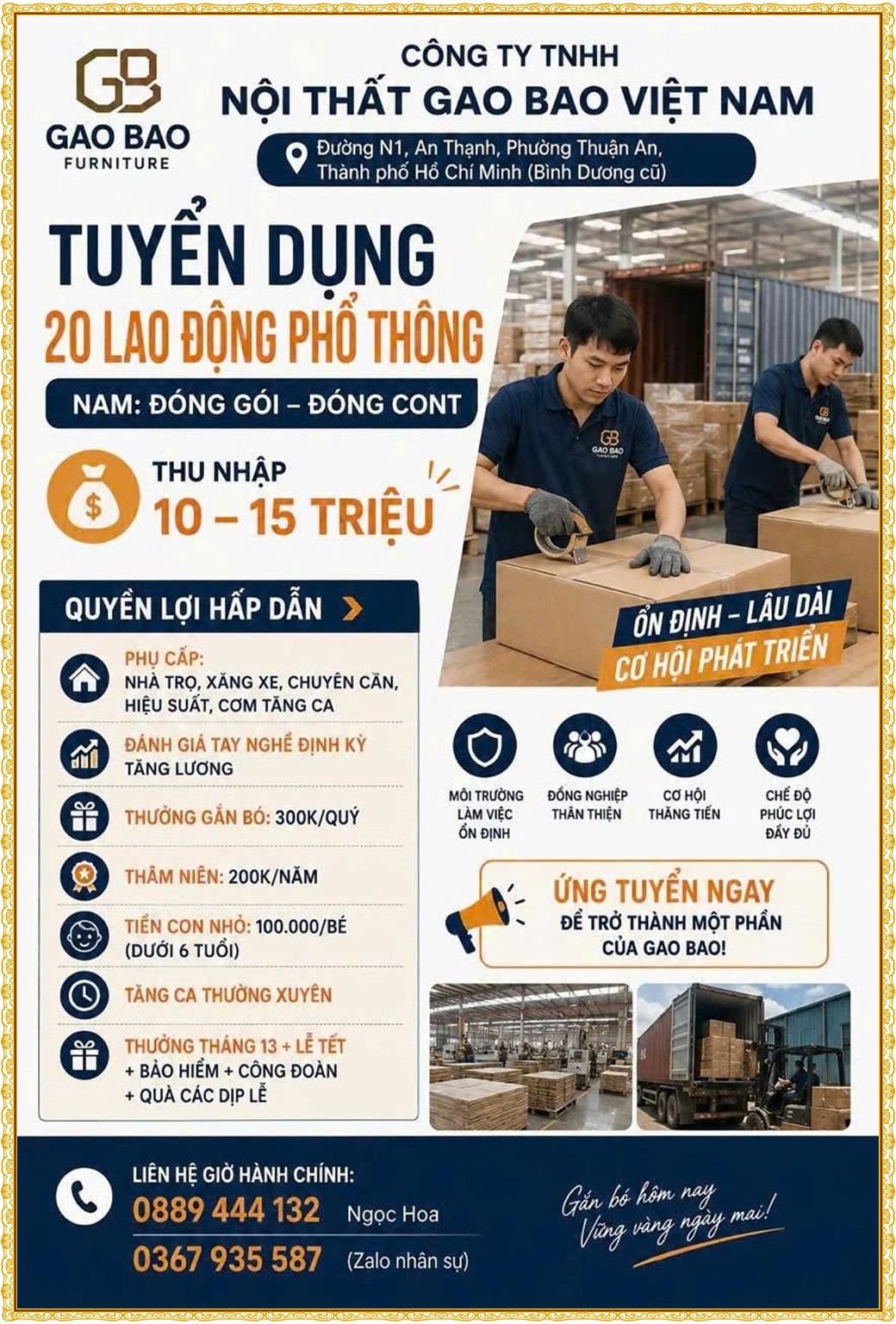 Tuyển dụng Việc làm tại KCN Việt Nam Singapore VSIP II Bình Dương lương cao cập nhật mới ngày 24 tháng 09 năm 2026
