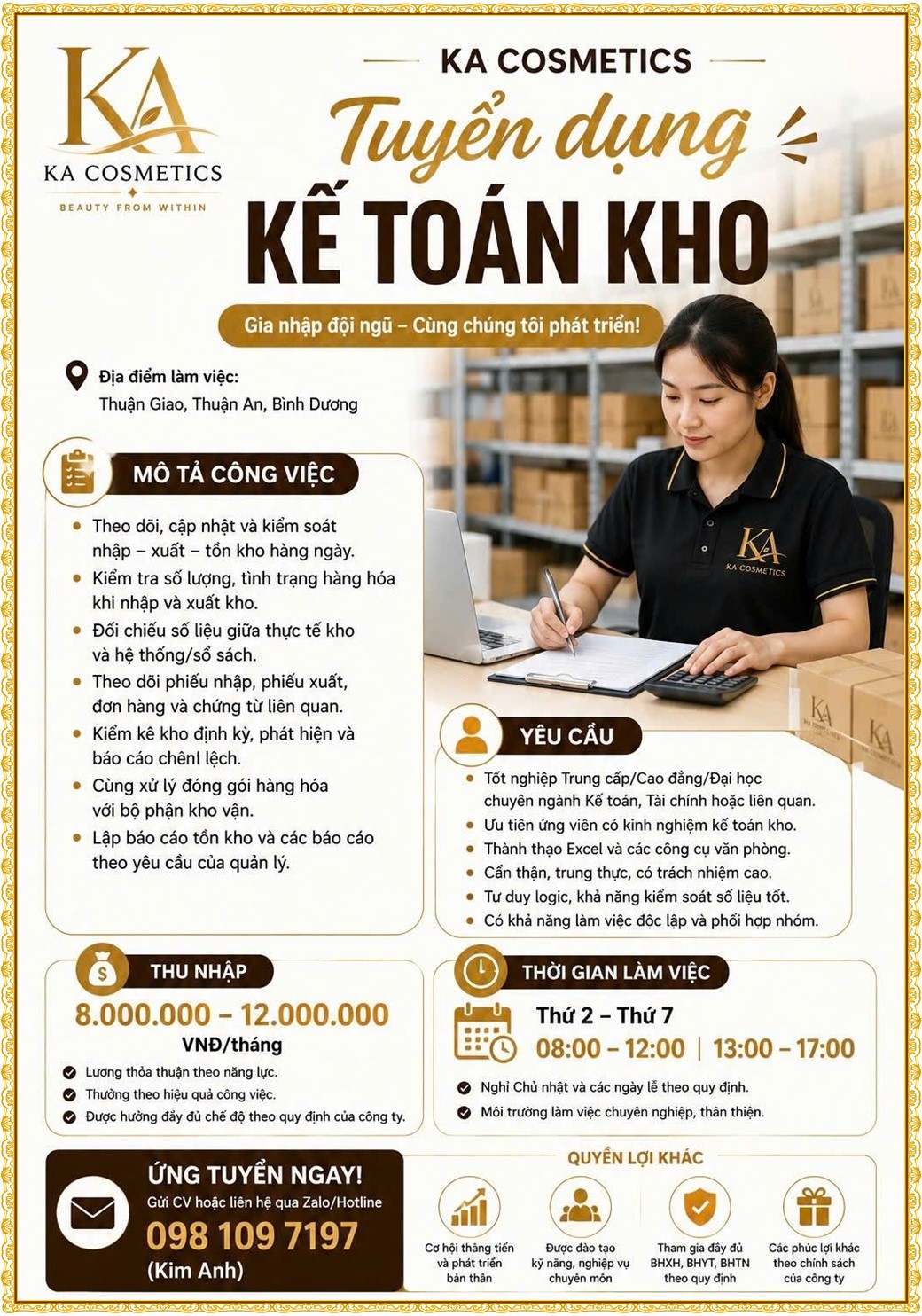 Tuyển dụng Việc làm tại KCN Nam Tân Uyên Bình Dương lương cao cập nhật mới ngày 24 tháng 09 năm 2026