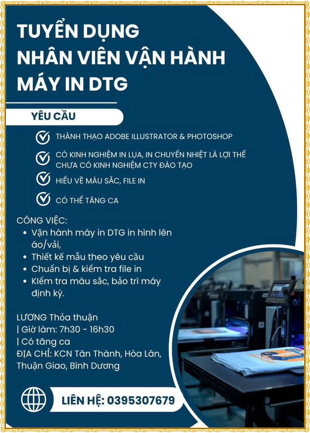 Tuyển dụng Việc làm tại KCN Đại Đăng Bình Dương lương cao cập nhật mới ngày 24 tháng 09 năm 2026