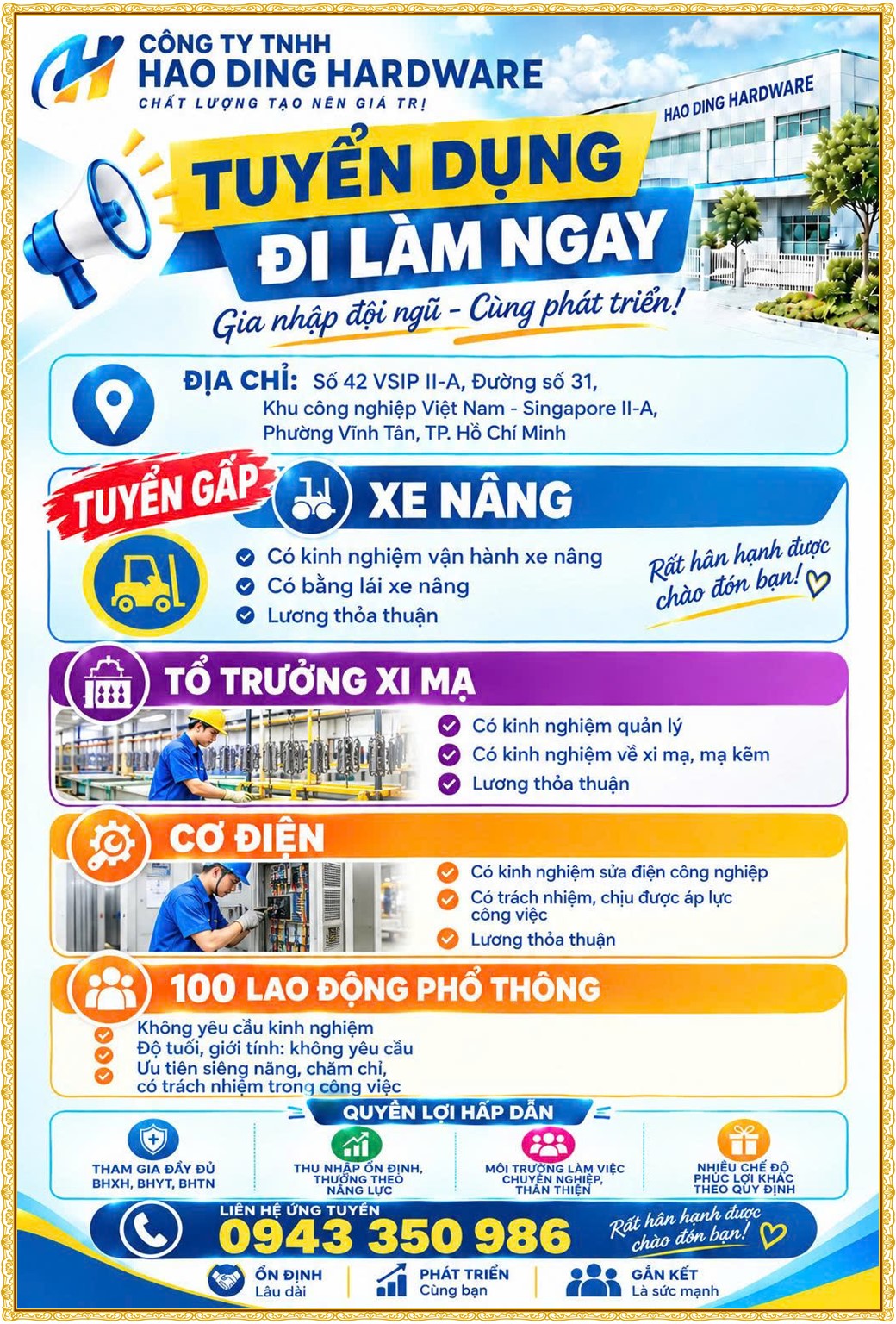 Tuyển dụng Việc làm tại KCN Mỹ Phước Bình Dương lương cao cập nhật mới ngày 24 tháng 10 năm 2026