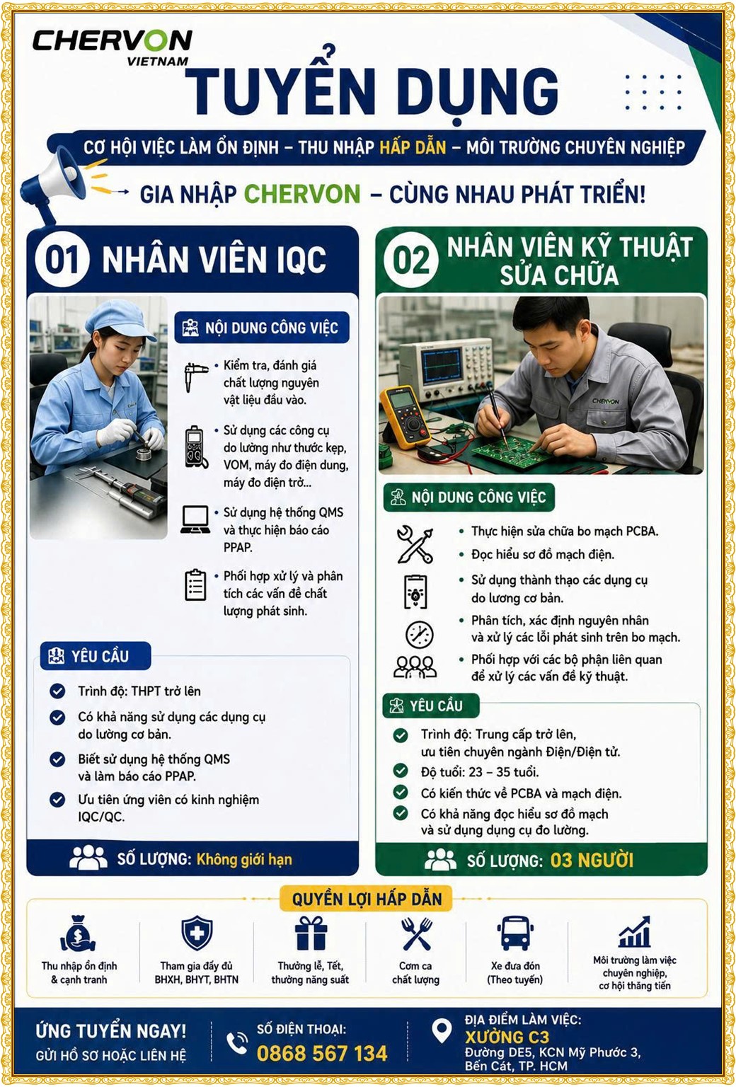 Tuyển dụng Việc làm tại KCN Việt Hương Bình Dương lương cao cập nhật mới ngày 25 tháng 08 năm 2026