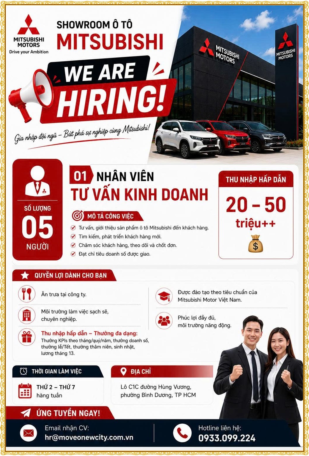 Tuyển dụng Việc làm tại KCN Đại Đăng Bình Dương lương cao cập nhật mới ngày 25 tháng 09 năm 2026