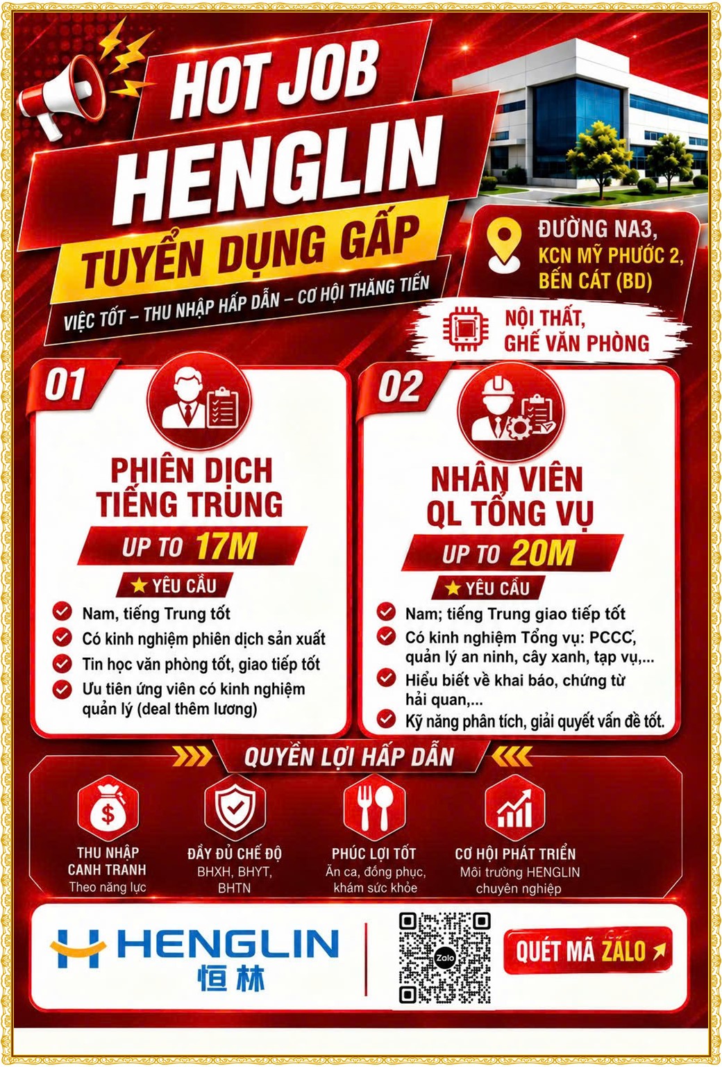 Tuyển dụng Việc làm tại KCN Bàu Bàng Bình Dương lương cao cập nhật mới ngày 26 tháng 08 năm 2026