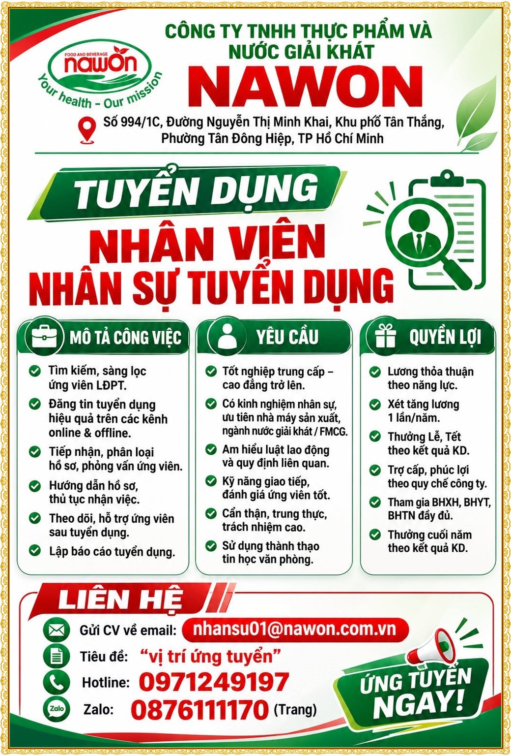 Tuyển dụng Việc làm tại KCN An Tây (Protrade) Bình Dương lương cao cập nhật mới ngày 28 tháng 08 năm 2026