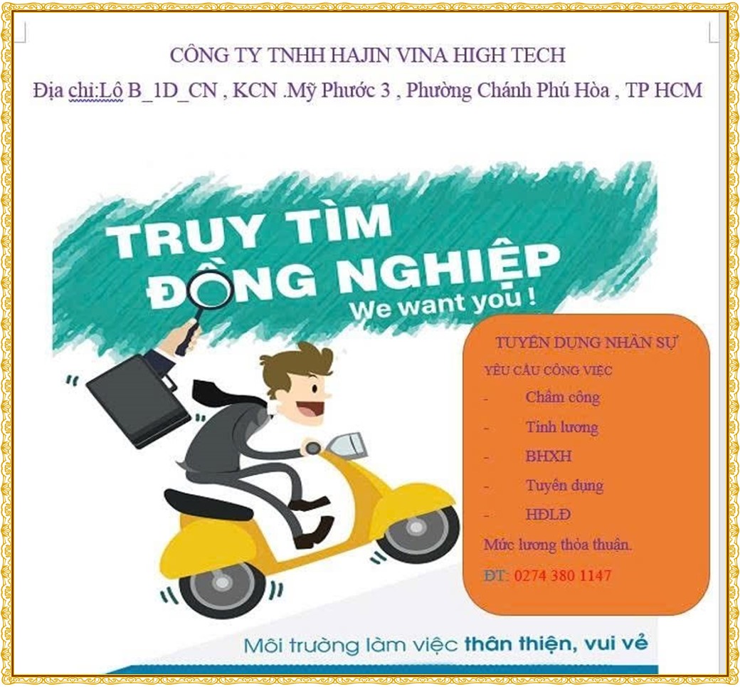 Tuyển dụng Việc làm tại KCN Đại Đăng Bình Dương lương cao cập nhật mới ngày 28 tháng 08 năm 2026