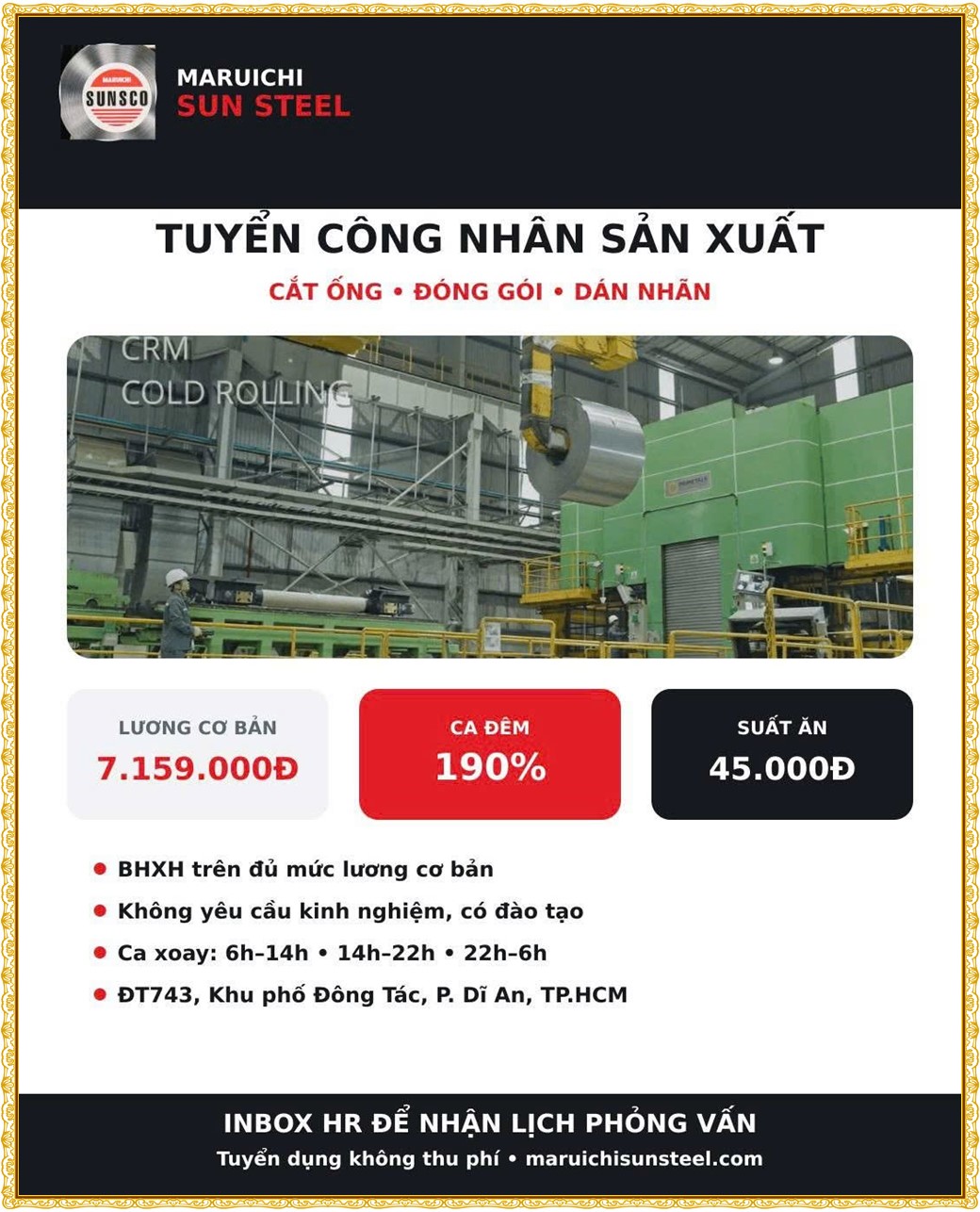 Tuyển dụng Việc làm tại KCN Đồng An Bình Dương lương cao cập nhật mới ngày 28 tháng 09 năm 2026
