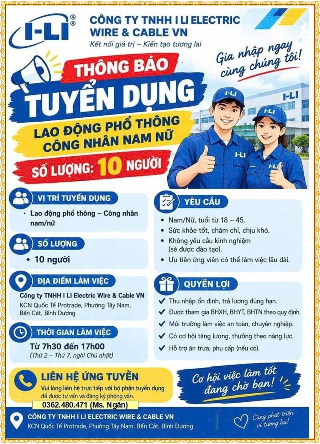 Tuyển dụng Việc làm tại KCN Mỹ Phước Bình Dương lương cao cập nhật mới ngày 28 tháng 10 năm 2026