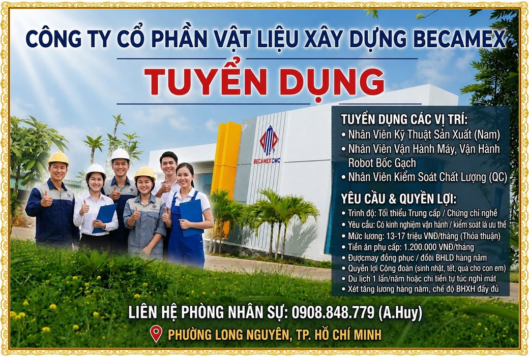Tuyển dụng Việc làm tại KCN An Tây (Protrade) Bình Dương lương cao cập nhật mới ngày 29 tháng 09 năm 2026