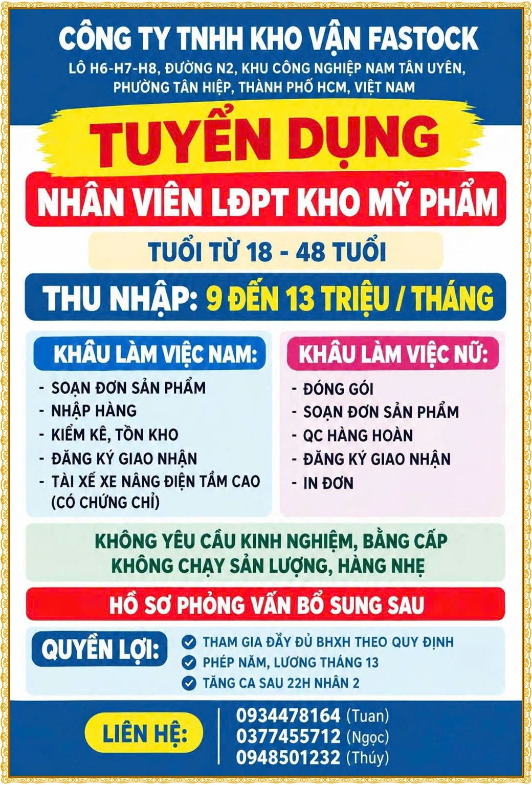 Tuyển dụng Việc làm tại KCN Việt Nam Singapore VSIP II Bình Dương lương cao cập nhật mới ngày 29 tháng 10 năm 2026