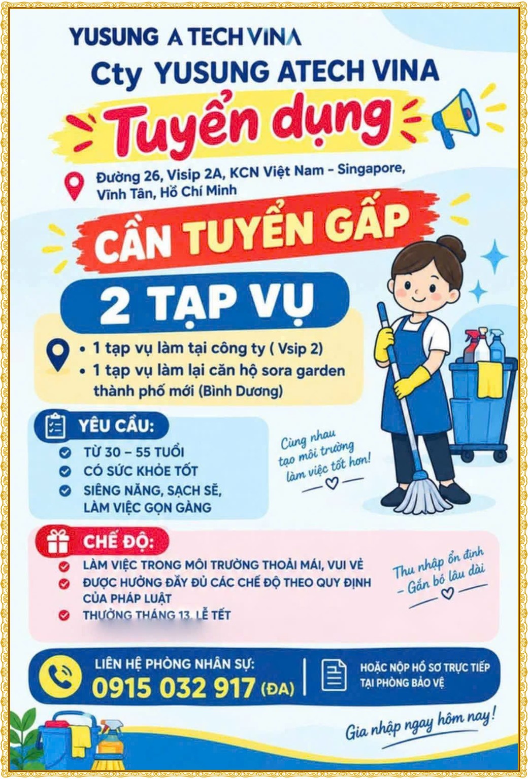Tuyển dụng Việc làm tại KCN Sóng Thần Bình Dương lương cao cập nhật mới ngày 30 tháng 10 năm 2026