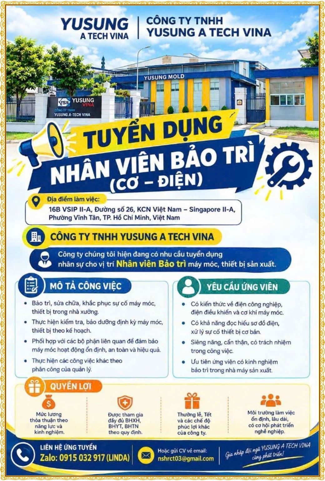 Tuyển dụng Việc làm tại KCN An Tây (Protrade) Bình Dương lương cao cập nhật mới ngày 30 tháng 10 năm 2026