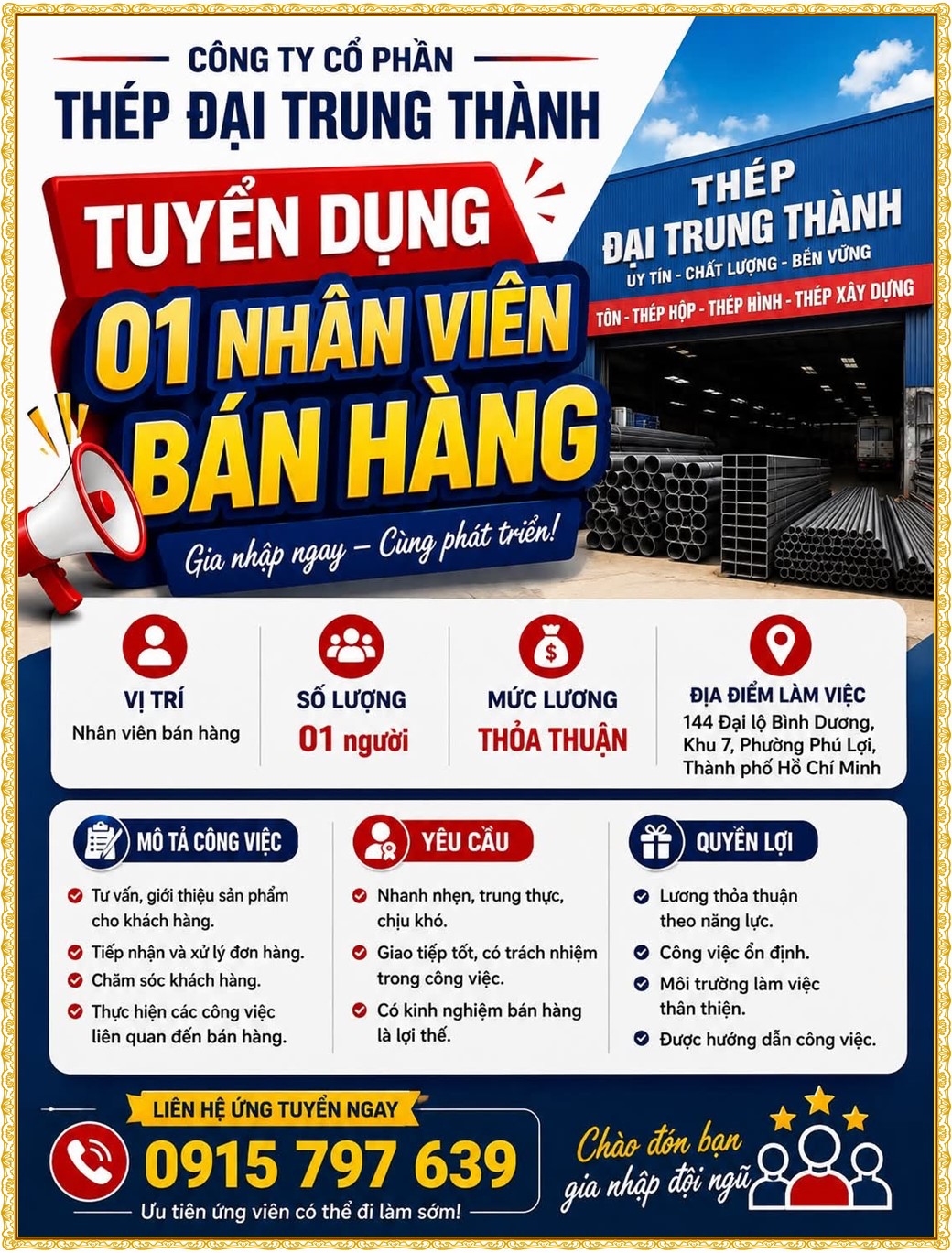 Tuyển dụng Việc làm tại KCN Nam Tân Uyên Bình Dương lương cao cập nhật mới ngày 31 tháng 08 năm 2026