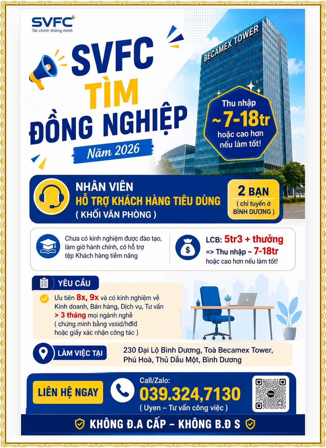 Tuyển dụng Việc làm tại KCN Đại Đăng Bình Dương lương cao cập nhật mới ngày 31 tháng 08 năm 2026